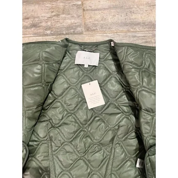 New With Tags $495 A.L.C. Emory Jacket Army Green Medium - Picture 11 of 13